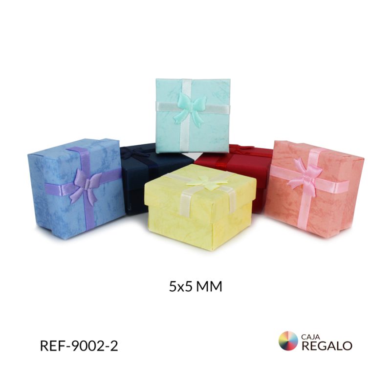 Caja regalo para anillo mate varios colores 5x5 cm / x unidad /