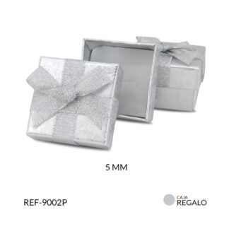 Caja regalo para anillo plateada 5cm x unidad