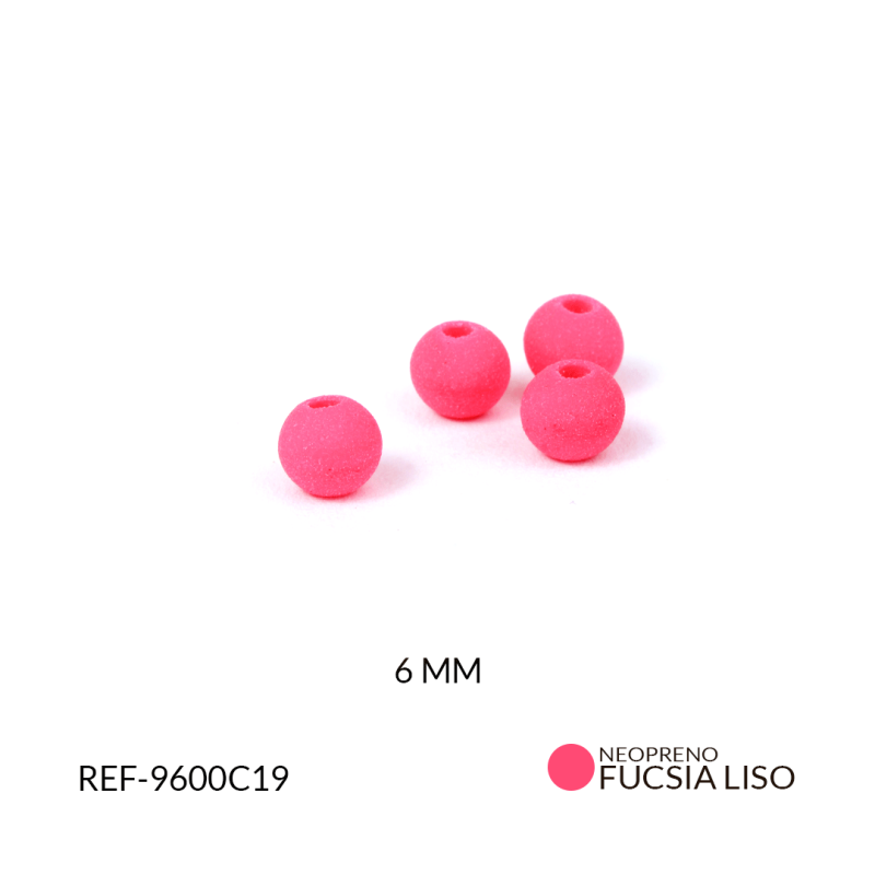 BOLA NEOPRENO LISO FUCSIA F 6MM / paquete x 12 und / Ref-9600C19