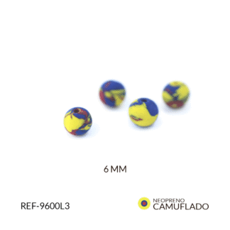 Bola neopreno camuflado Colombia 6mm paquete x12 unidades