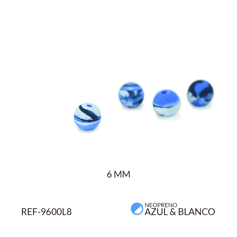 BOLA NEOPRENO CAMUFLADO AZUL-MILITAR 6MM/PAQUETE x 12 UND / Ref-9600L8