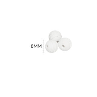 Bola neopreno rayado blanco 8mm x 12 und