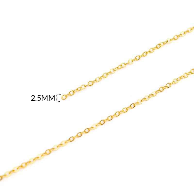 Cadena en acero punto diamante terminada 2.5 mm / x unidad / Ref-9980-5D / REF-9980-5D