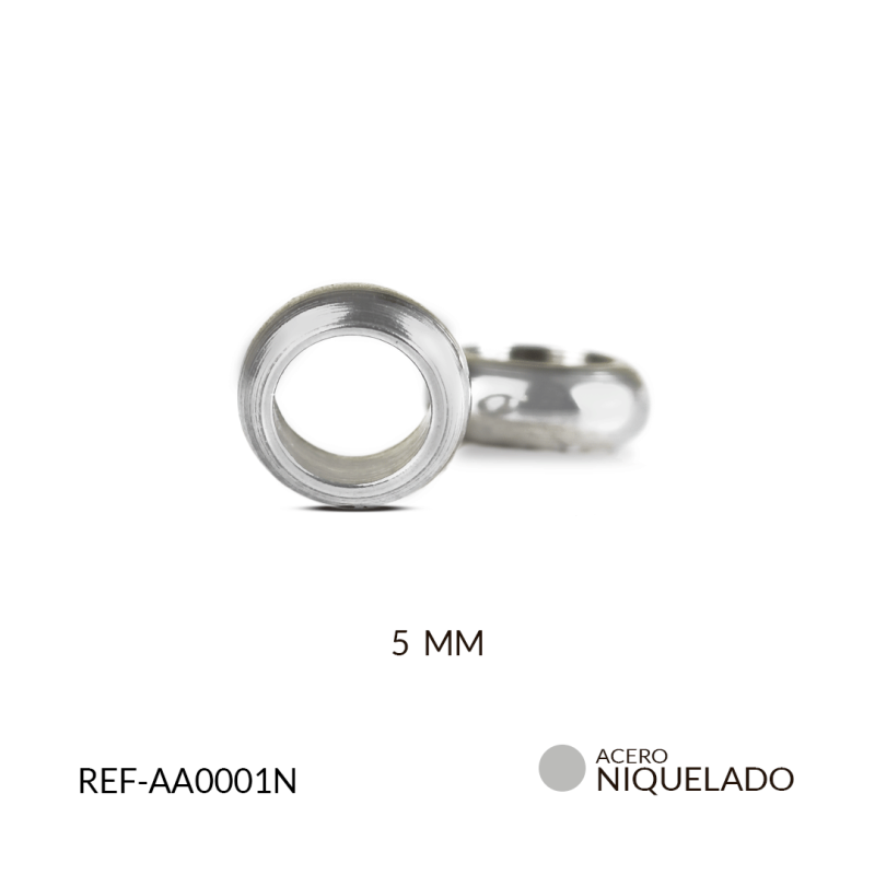 Separador acero arandela juliana 5 mm color niquelada / Paquete x 12 und / Ref-AA0001N / Ref-AA0001N