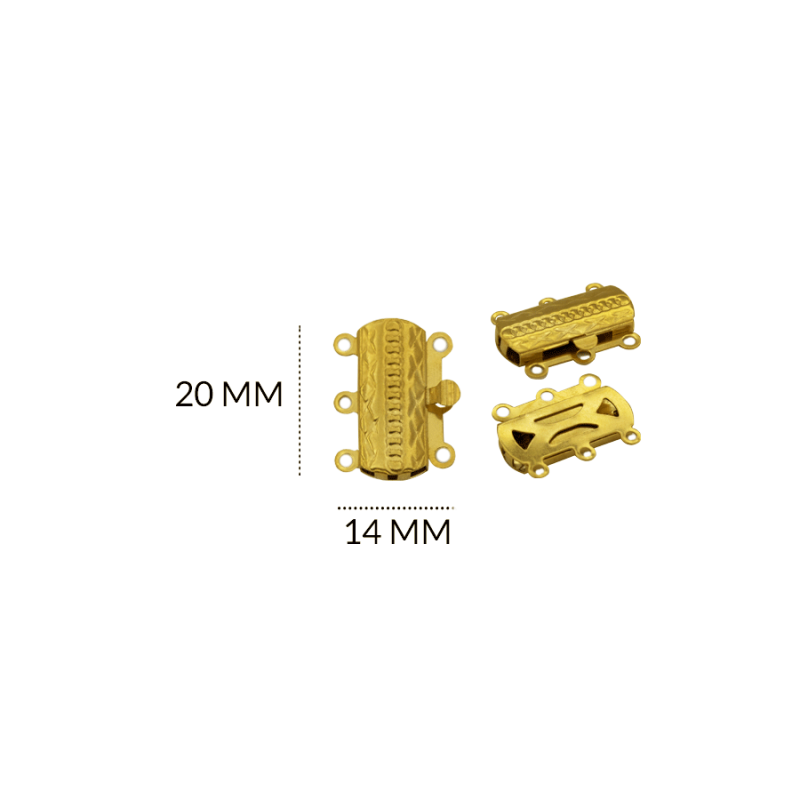 BROCHE EN ACERO CAMA 20 X 14MM / color dorado / x unidad / REF-AB0012D / REF-AB0012D