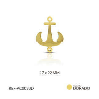 Centro pulsera acero ancla 17x22mm xund