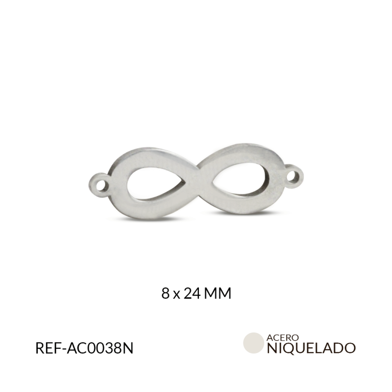 CENTRO PULSERA ACERO INFINITO 8*24 MM / x UND / Ref-AC0038N