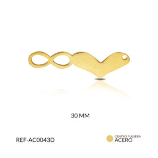 Centro pulsera acero corazón infinito x unid