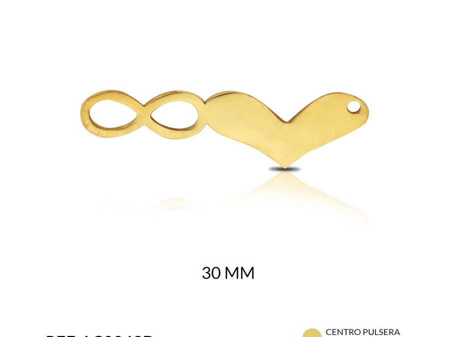 Centro pulsera acero corazón infinito x unid