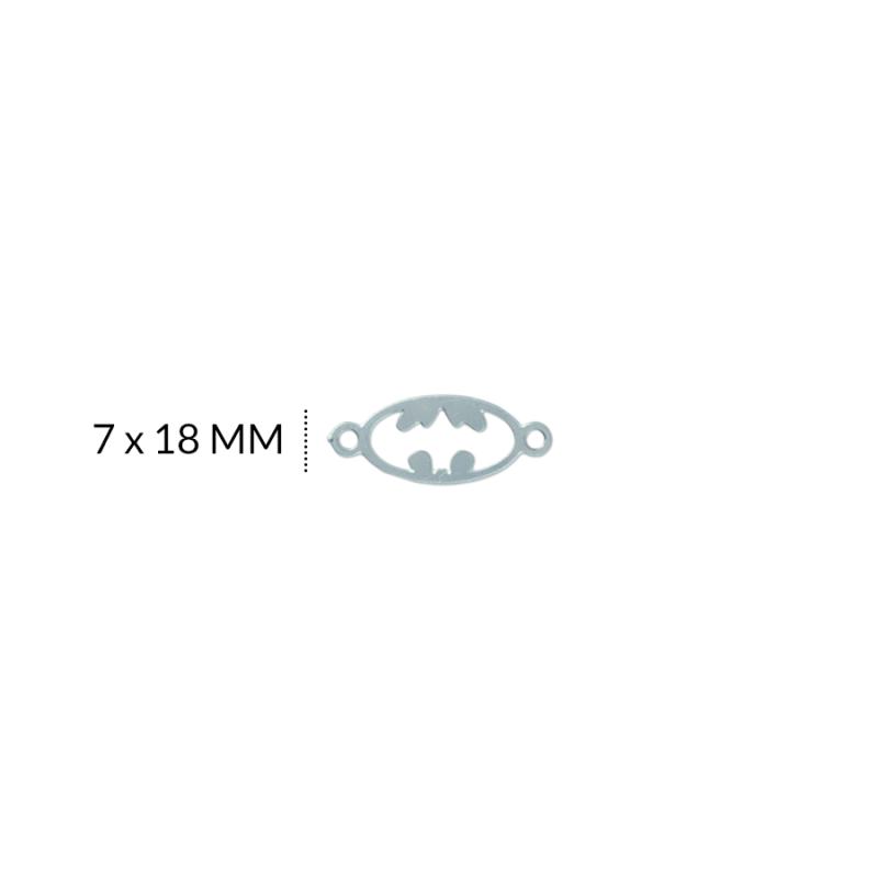 Centro pulsera acero Batman 18x7mm / x unidad / REF- AC0117N