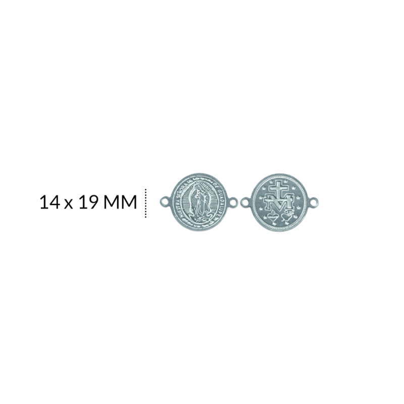 CENTRO DE PULSERA ACERO FUNDIO VIRGEN DE GUADALUPE / x UND / REF-AC0140N