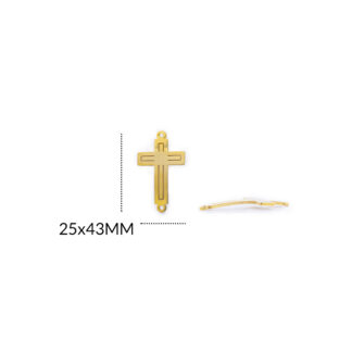 Centro pulsera acero cruz lineas 25 X 43mm x und