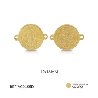 Centro pulsera acero dorado virgen guadalupe x unid