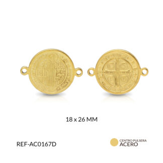 Centro pulsera acero san benito fundido x unid