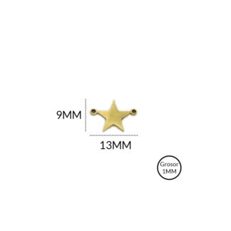 Centro pulsera acero estrella 9x13mm x und