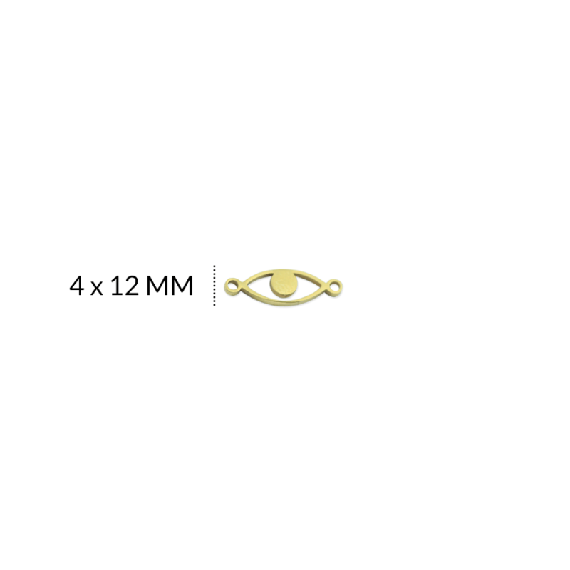 CENTRO PULSERA ACERO OJO MINI 4 X 14 MM / color dorado / X UND / REF-AC0186D / REF-AC0186D