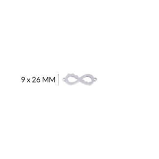 Centro pulsera acero infinito 9X26 mm x und