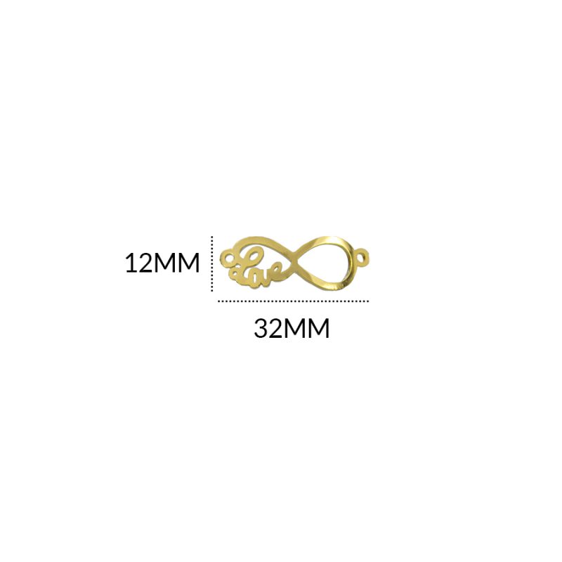 CENTRO PULSERA ACERO INFINITO LOVE 12 X 32MM / color dorado / POR UNIDAD / REF-AC0290D / REF-AC0290D