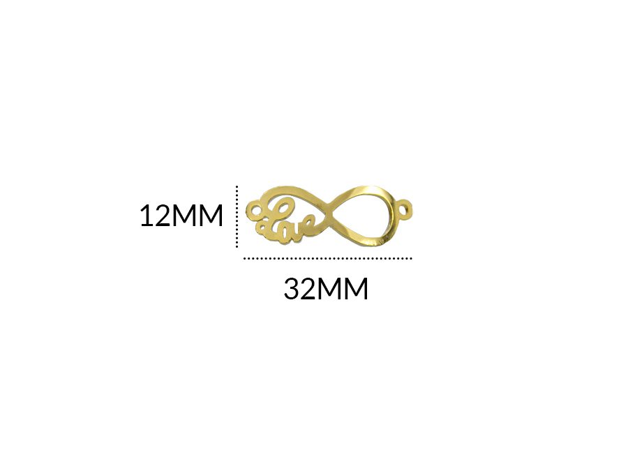 CENTRO PULSERA ACERO INFINITO LOVE 12 X 32MM / color dorado / POR UNIDAD / REF-AC0290D / REF-AC0290D