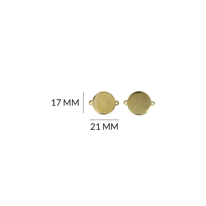 CENTRO PULSERA EN ACERO VIRGEN GUADALUPE 17 X 21MM / color dorado / X UNIDAD / REF-AC0311D / REF-AC0311D