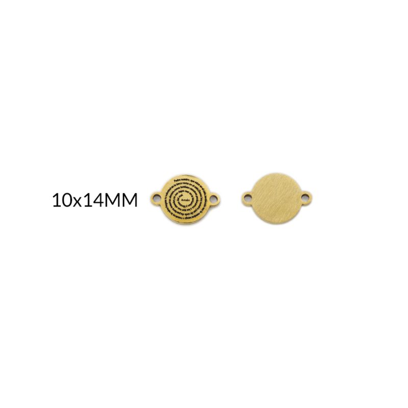 CENTRO DE PULSERA EN ACERO PADRE NUESTRO 10 X 14MM / color dorado / x unidad / REF-AC0321D / REF-AC0321D