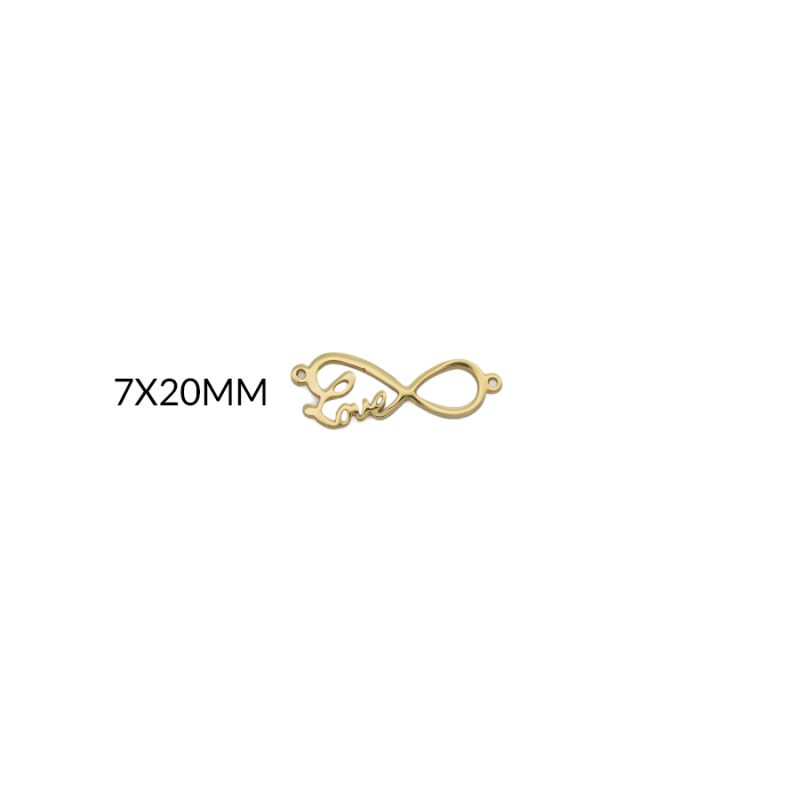 Centro pulsera en acero infinito love 7x20mm / x unidad / REF-AC0322D