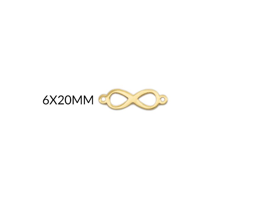 CENTRO PULSERA EN ACERO INFINITO 6 X 20MM / color dorado / X UNIDAD / REF-AC0323D / REF-AC0323D