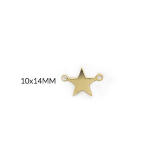 Centro pulsera acero estrella 10 x 14 mm x und