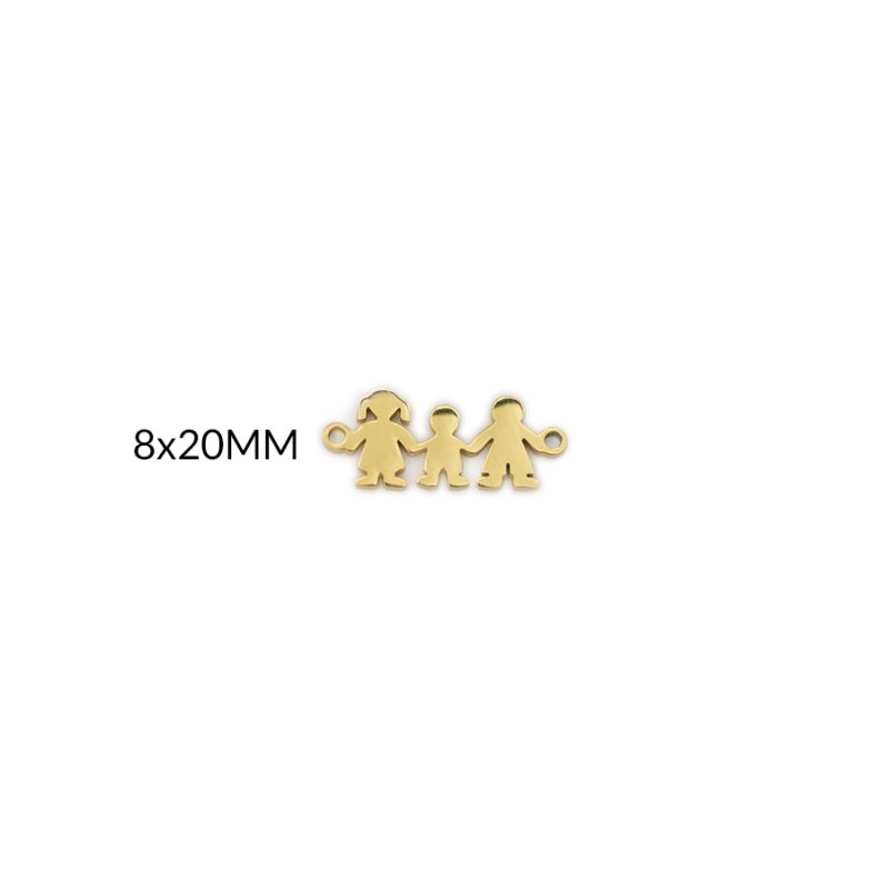 CENTRO PULSERA EN ACERO FAMILIA 8 X 20MM / color dorado / x unidad / REF-AC0326D / REF-AC0326D