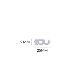 Centro pulsera I LOVE YOU 16X25mm x und