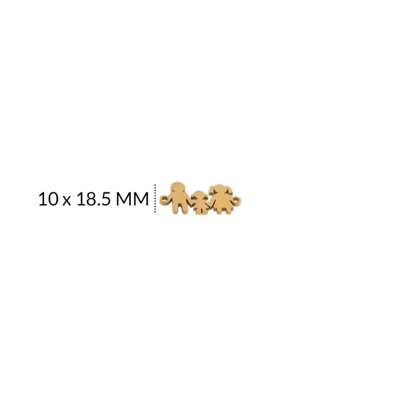 CENTRO PULSERA EN ACERO FAMILIA 10 X 18.5MM / color dorado / X UNIDAD / REF-AC0337D / REF-AC0337D