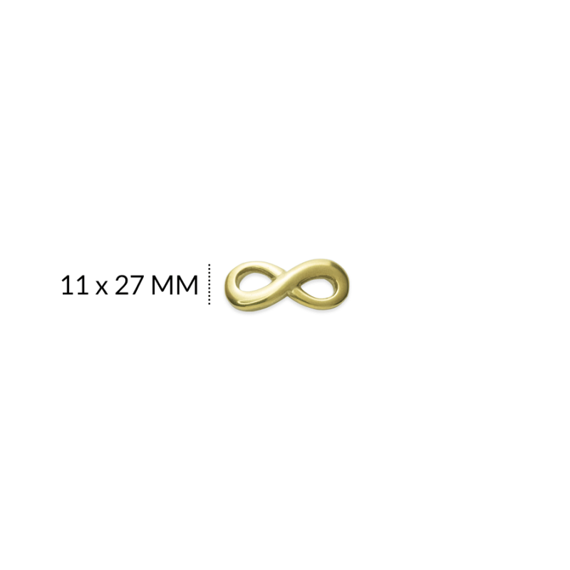 CENTRO PULSERA ACERO INFINITO 11 X 27 MM /color dorado / X UNIDAD / REF-AC0341D / REF-AC0341D
