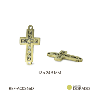 Centro pulsera cruz acero laberinto 13x24.5mm x und