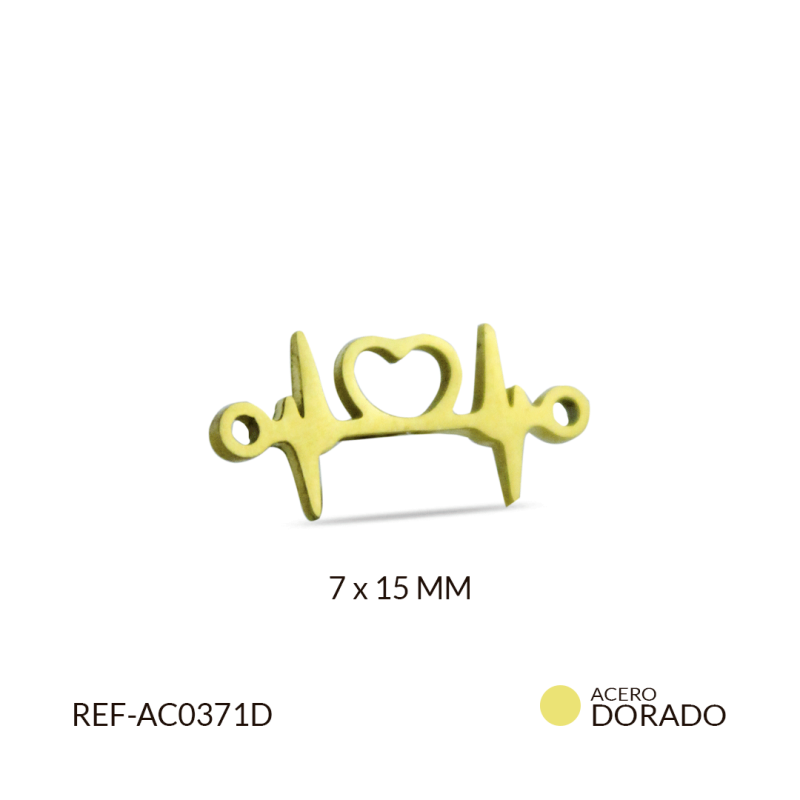 CENTRO DE PULSERA ACERO CARDIO CORAZON/ x und / REF-AC0371D