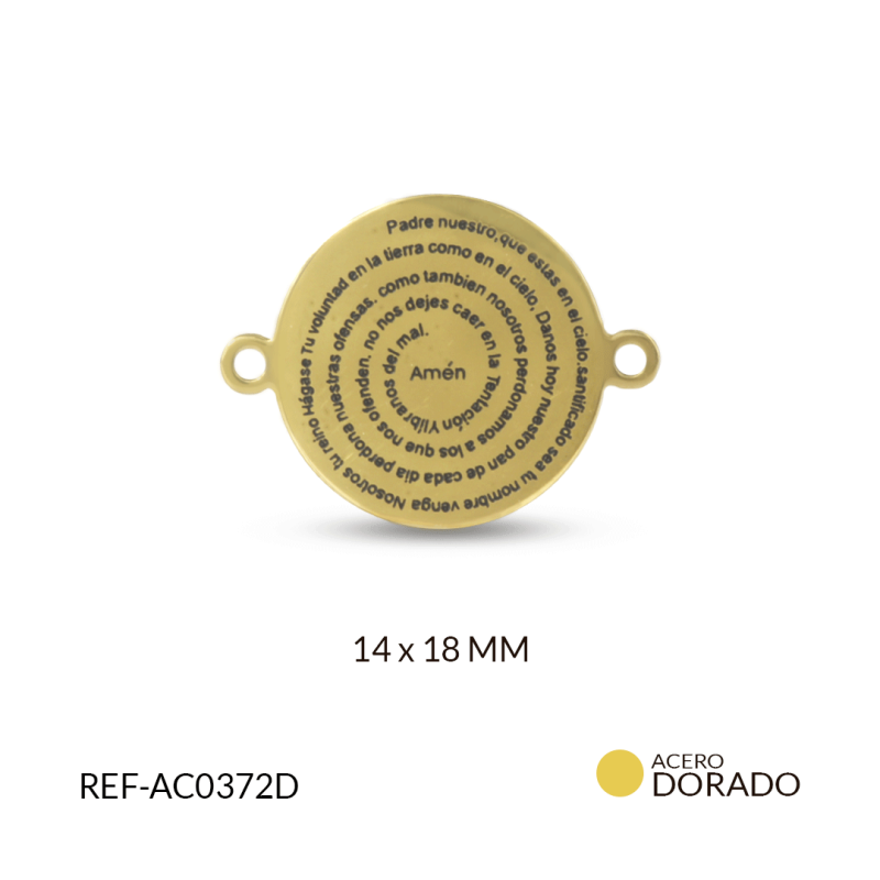 CENTRO PULSERA ACERO PADRE NUESTRO 14 X 18 MM / x und / REF-AC0372D