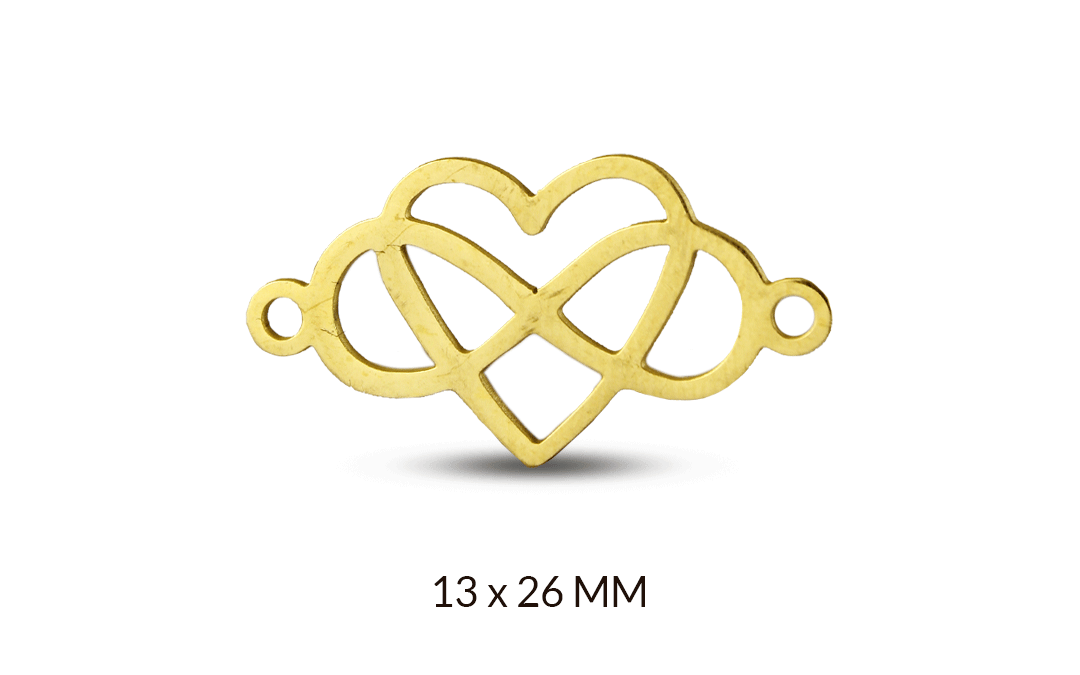 CENTRO PULSERA ACERO CORAZON INFINITO 13 X 26 MM /  x und / REF-AC0374D