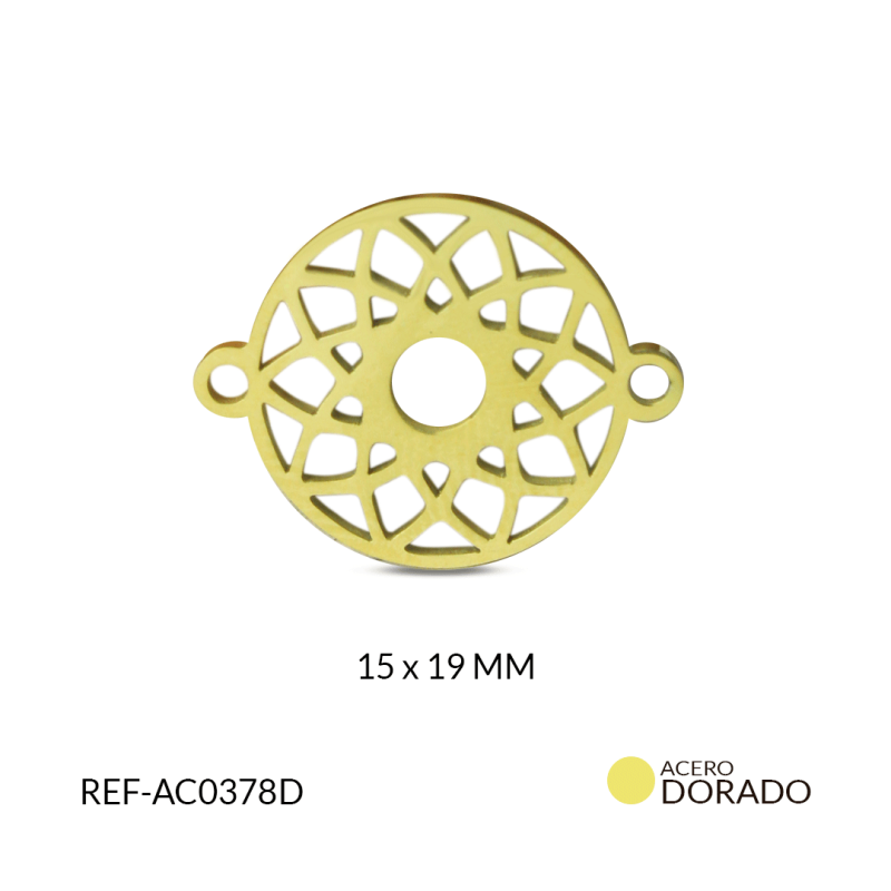Centro pulsera acero mandala 19*15mm / x unidad / REF-AC0378D