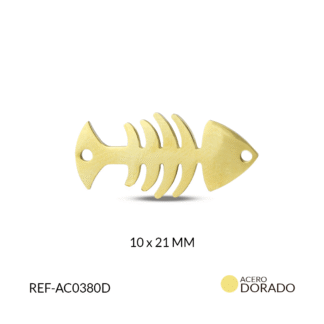 Centro Pulsera Acero Pez Esqueleto 21x10mm x und