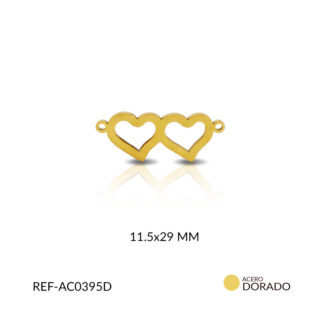 Centro pulsera acero dúo corazon 11.5x29 mm x und