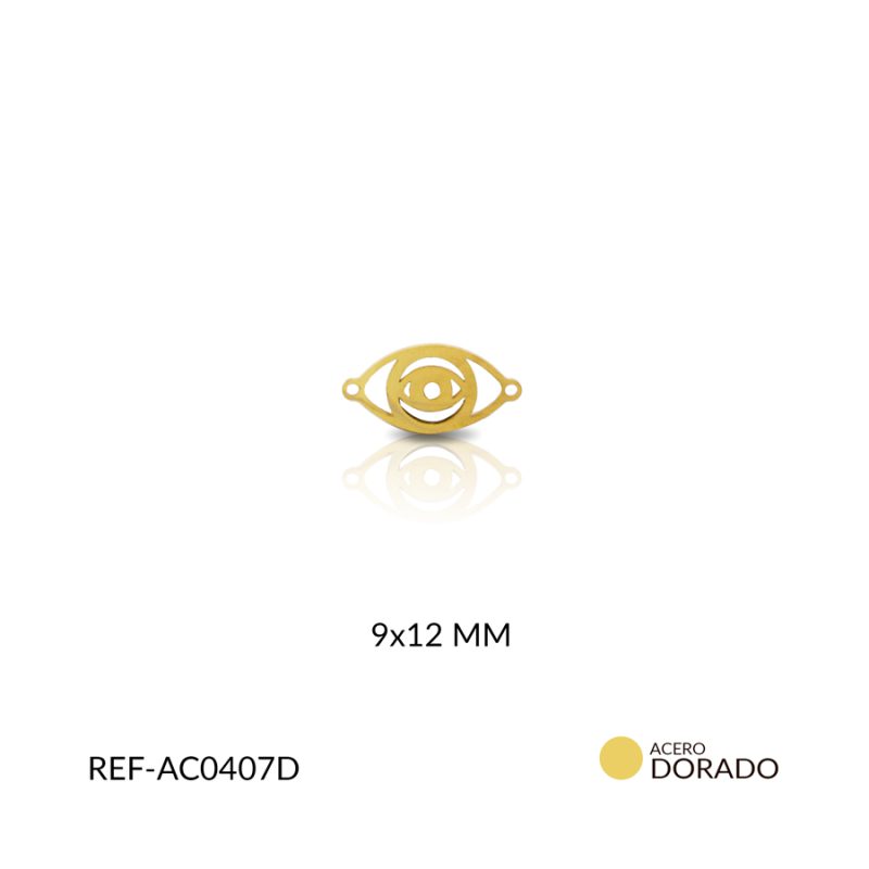 Centro pulsera acero ojo 9 x 12 mm / x unidad / Ref-AC0407D