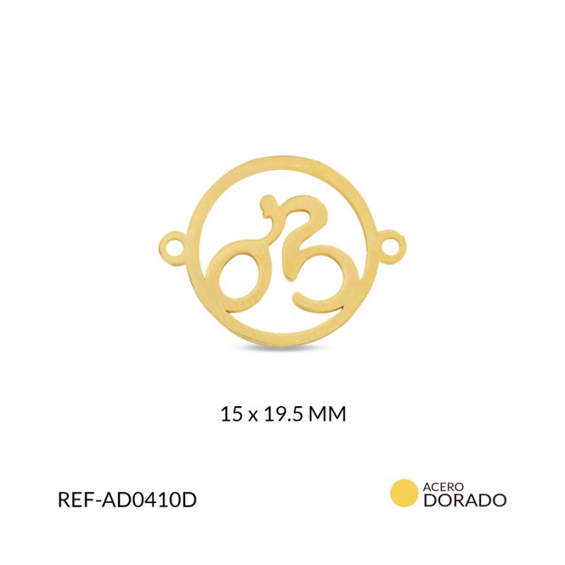 CENTRO PULSERA ACERO CIRCULO CICLISTA 15X19.5 MM / x UND / Ref-AC0410D