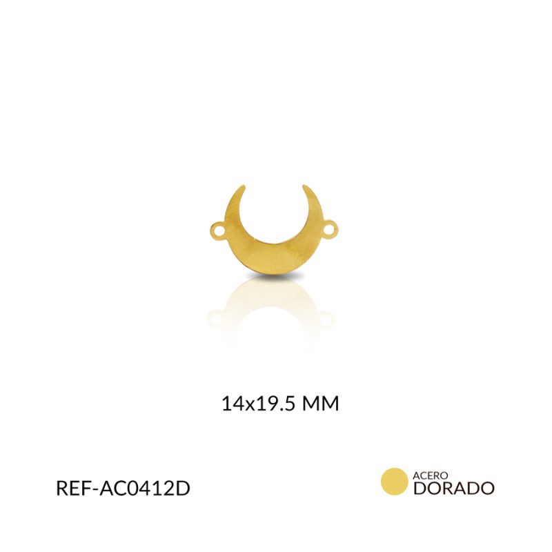 Centro pulsera acero luna 14x19.5 mm / x unidad / Ref-AC0412D