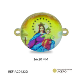 Centro pulsera acero virgen del carmen en resina x unid