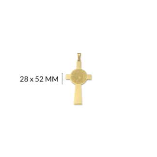 Dije cruz acero virgen milagrosa grabada 29x53mm x und