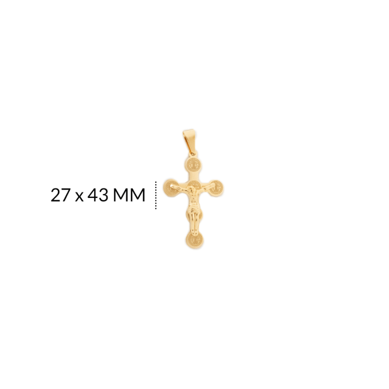 Dije cruz acero cristo relieve 27 x 43 mm / x unidad / Ref-AC2120D