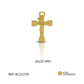 Cruz acero cristo relieve 24x35mm x und