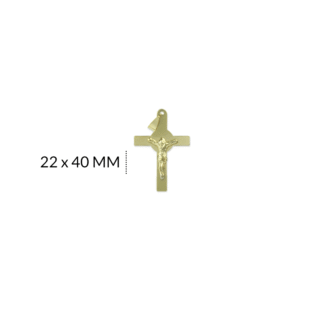 Dije cruz acero cristo relieve 22x40mm x und
