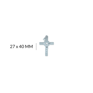 Dije cruz acero cristo relieve 27x40mm x und