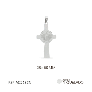 Dije cruz acero señor de los milagros 28x50mm x und