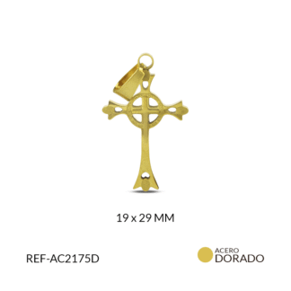 Dije cruz acero laberinto 19x29mm x und
